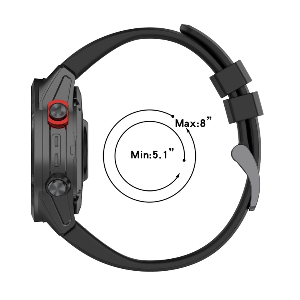 Garmin Fenix 7S Sapphire Solar Urrem i silikone ensfarvet - Lyserød