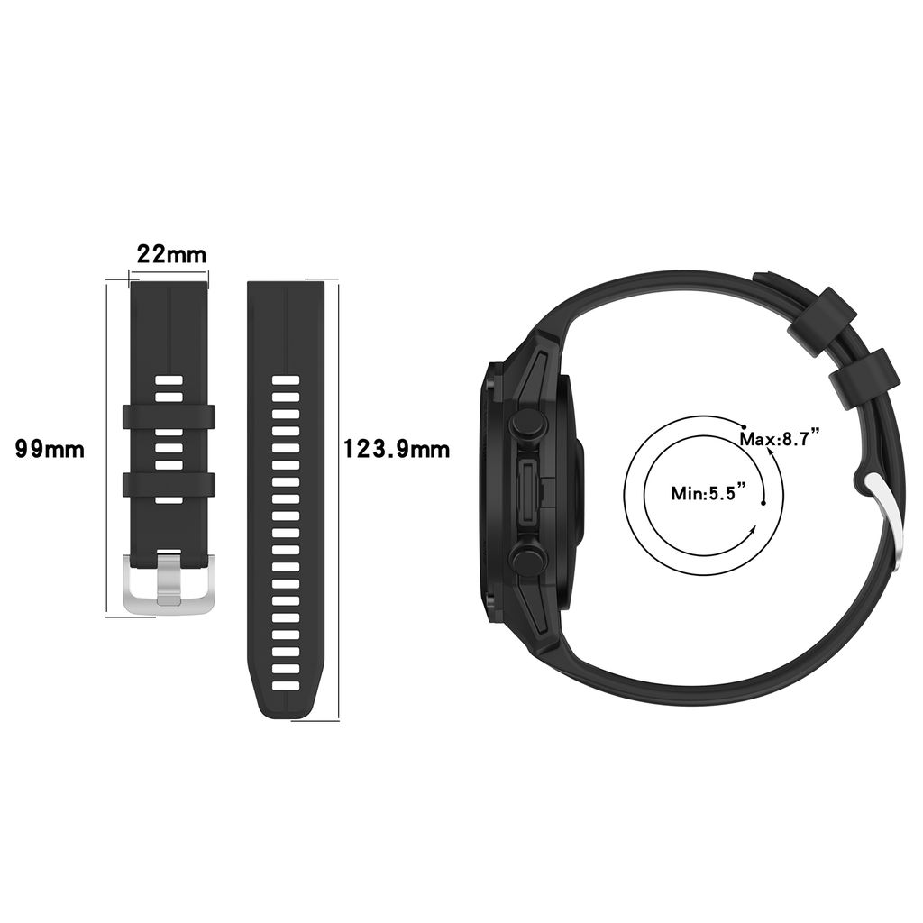 Garmin Fenix 6 Pro GPS Silikon Klokkereim - Svart