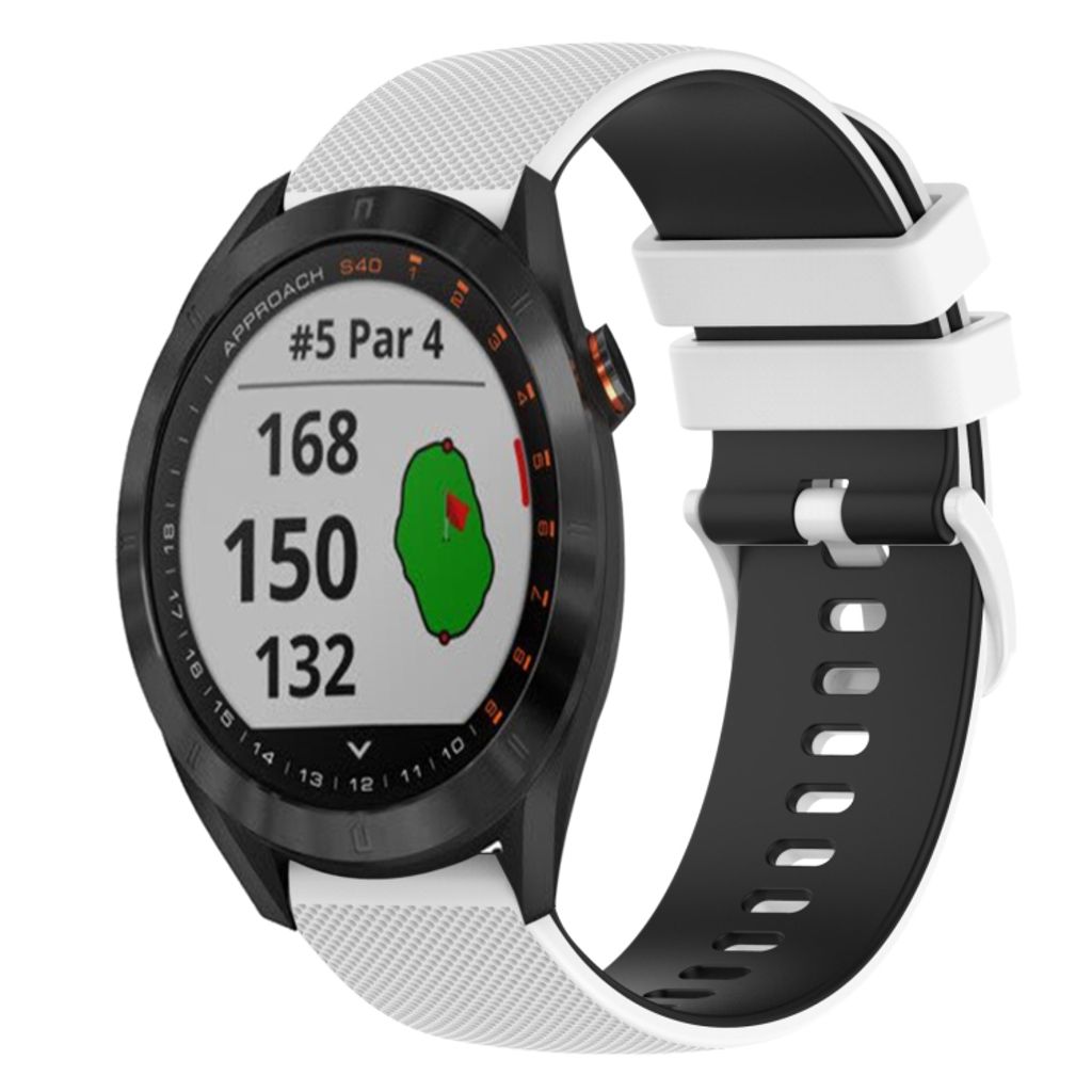 Garmin Approach S40 Urrem i tekstureret silikone tofarvet - Sort / Hvid