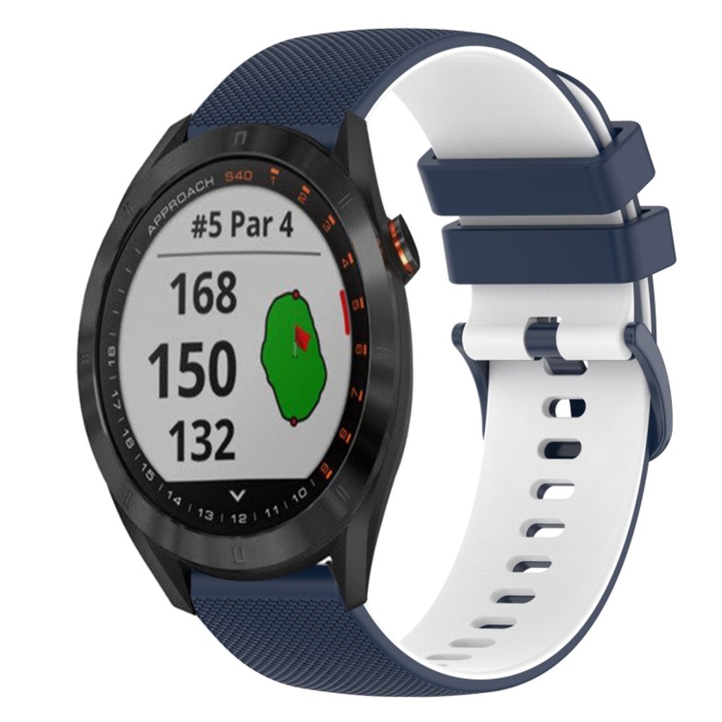 Garmin Approach S40 Urrem i tekstureret silikone tofarvet - Blå / Hvid