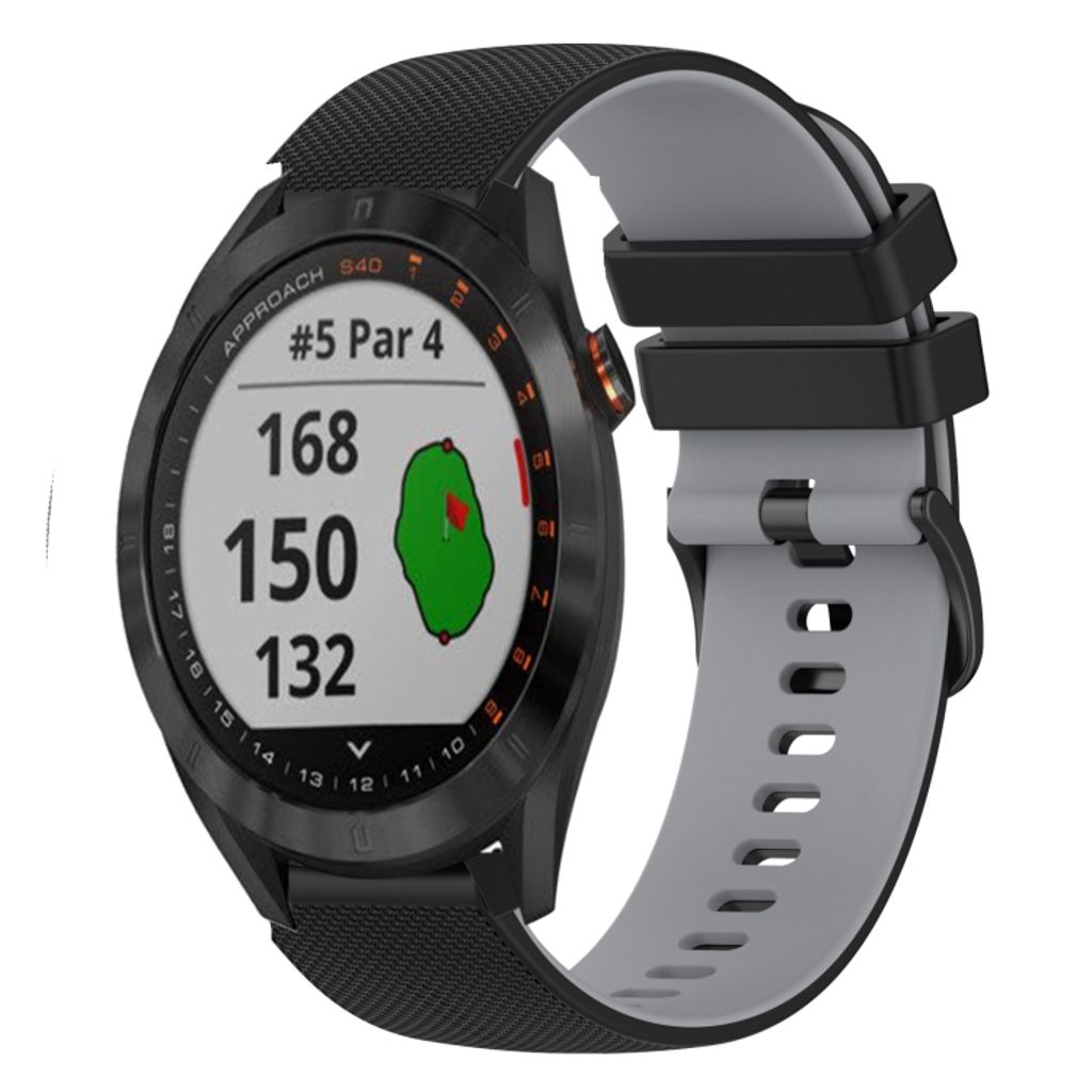 Garmin Approach S40 Urrem i tekstureret silikone tofarvet - Sort / Grå