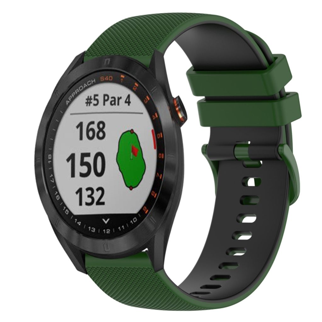 Garmin Approach S40 Urrem i tekstureret silikone tofarvet - Sort / Grøn