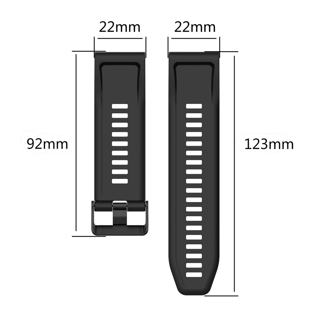 Garmin Fenix 6 Pro Klokkereim Silikon 22mm – Hvit