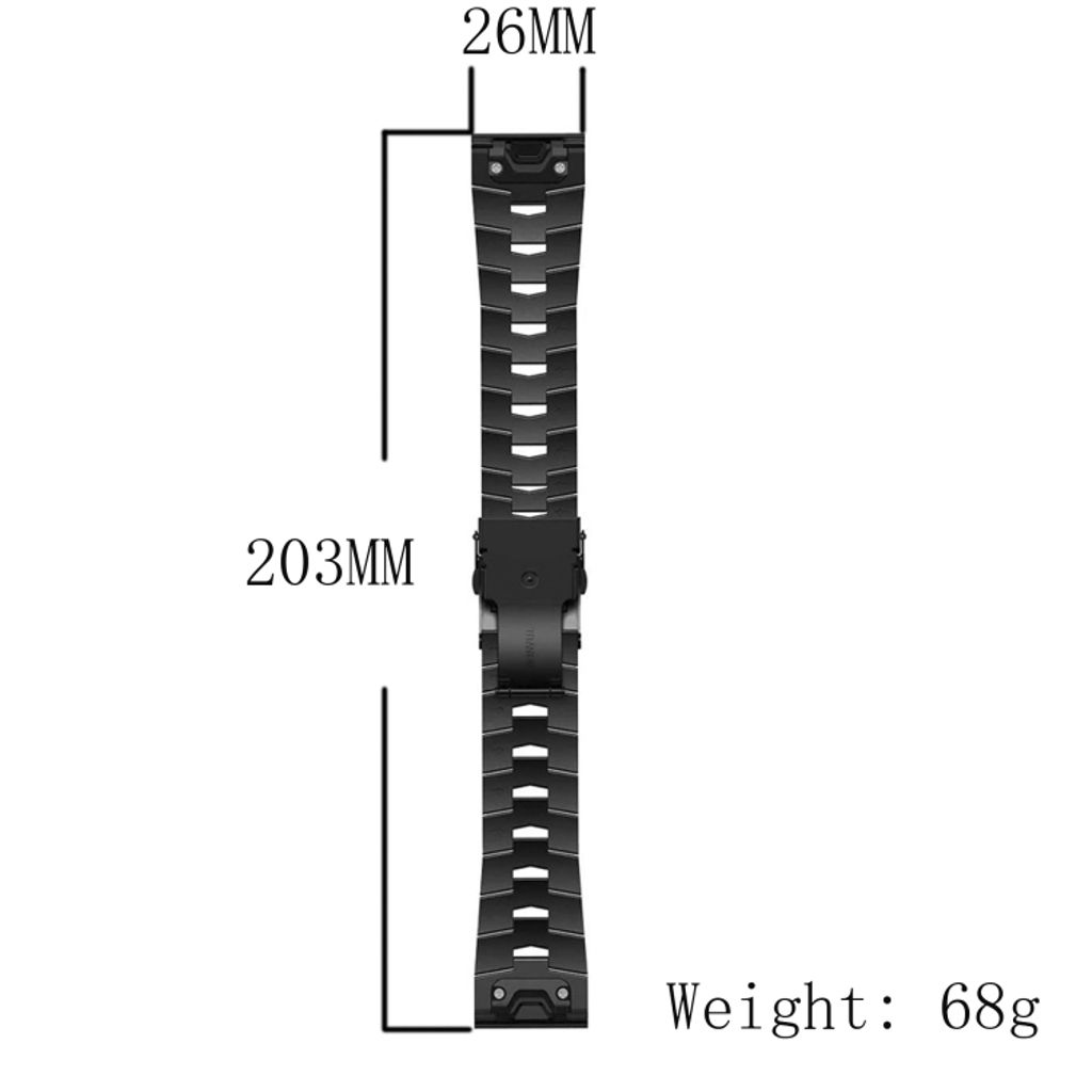 Garmin Fenix 7X Solar Klokkereim i titanlegering med hurtigutløser - Svart