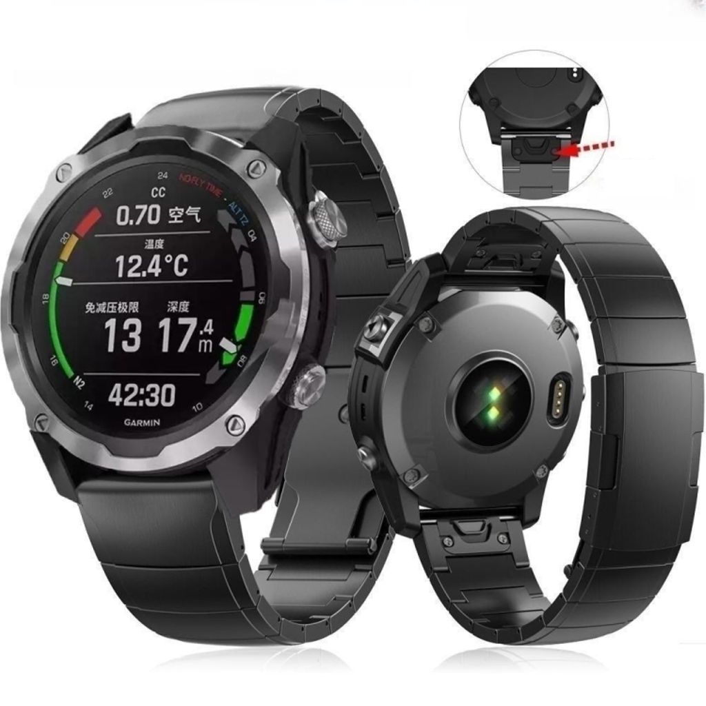 Garmin Enduro 3 Urrem i titanlegering med hurtigudløsning - Sort