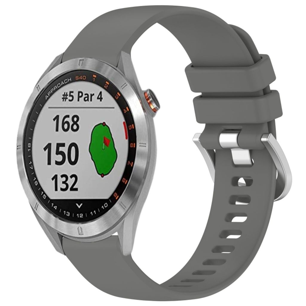 Garmin Approach S40 Urrem i silikone ensfarvet - Grå