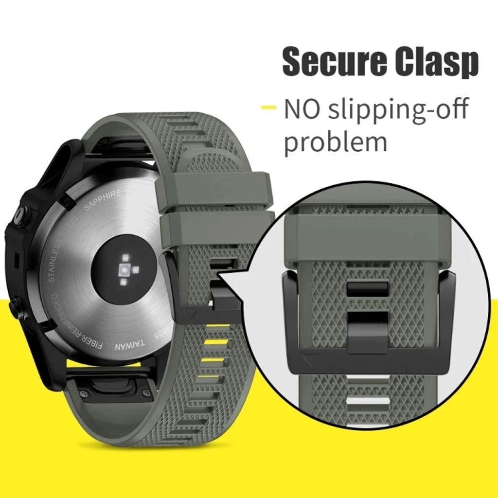 Garmin Fenix E 47mm Klokkereim i silikon med hurtigutløser - Grå