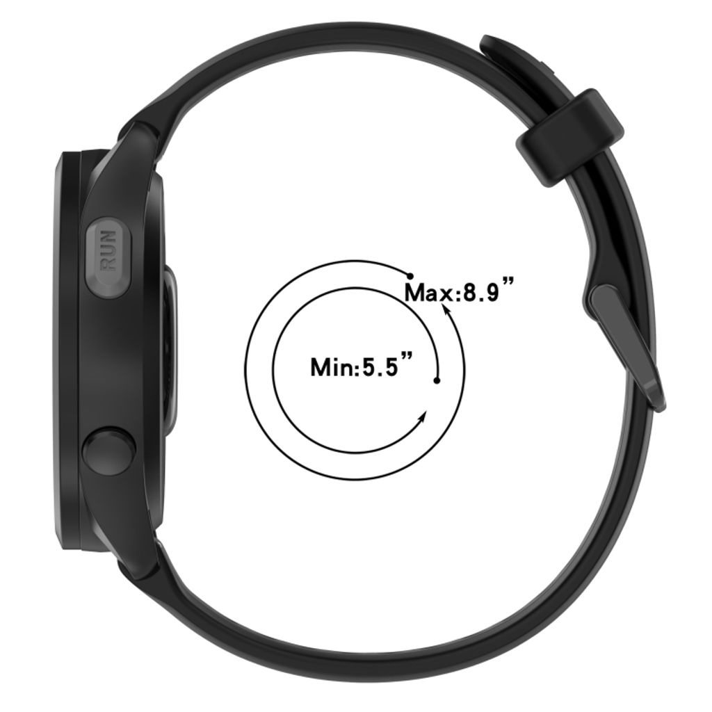 Garmin Approach S40 Urrem i tekstureret silikone tofarvet - Sort / Hvid