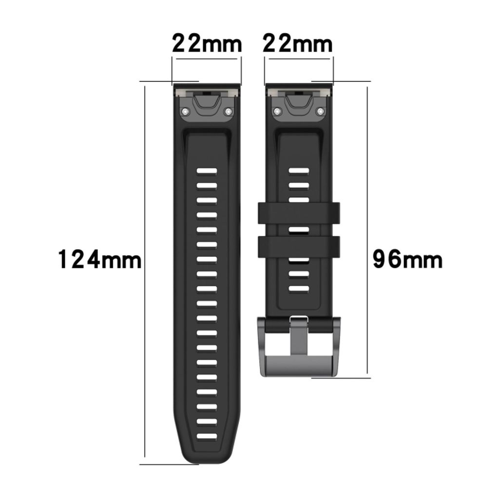 Garmin Fenix E 47mm Klokkereim i silikon ensfarget - Blå