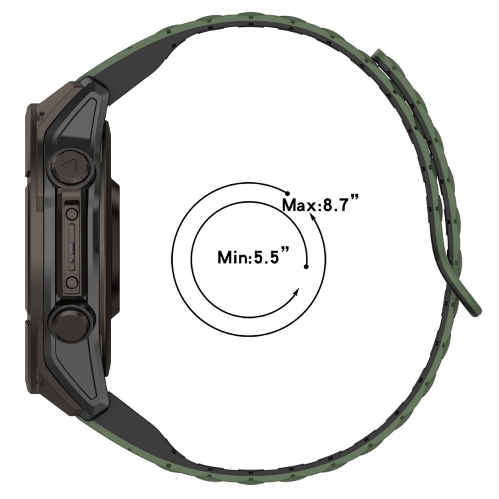 Garmin Fenix 8 43mm Klokkereim i silikon tofarget - Svart