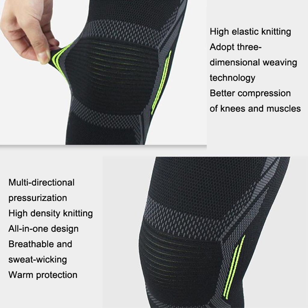 Knæbeskyttere i nylon med firevejsstretch, størrelse M – sort