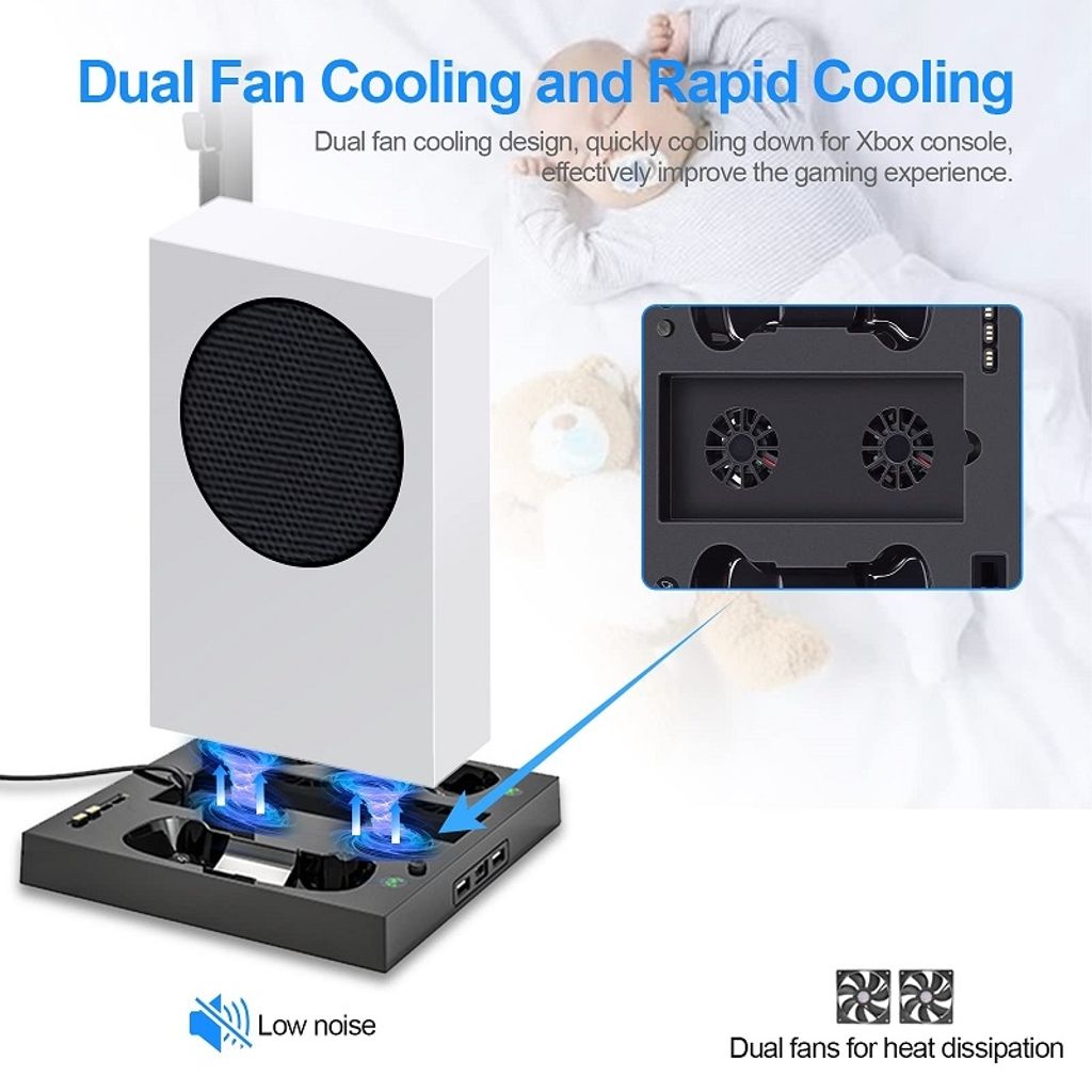 iPlay Kylningsbas & Laddstation för Xbox Series S – Svart