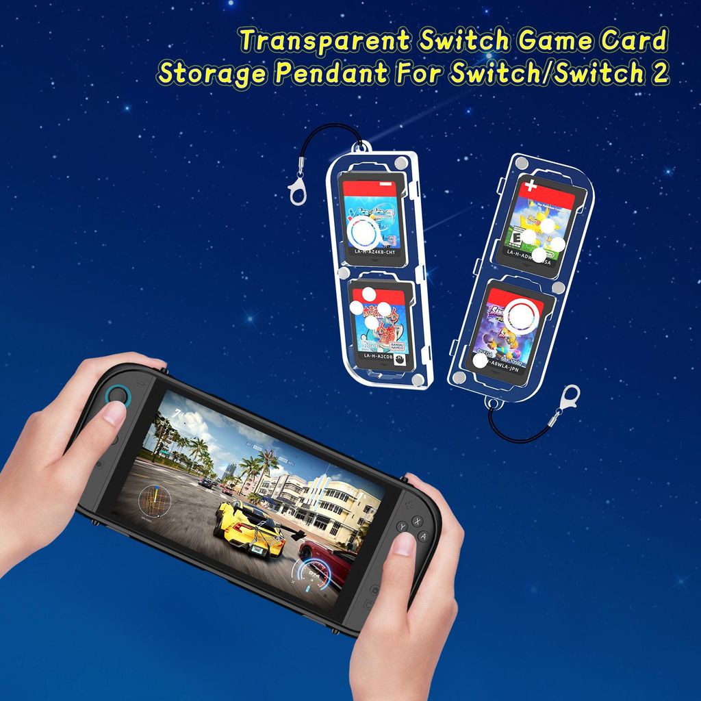 Pelikorttien säilytyslaatikko Nintendo Switchille / Switch 2:lle – Läpinäkyvä