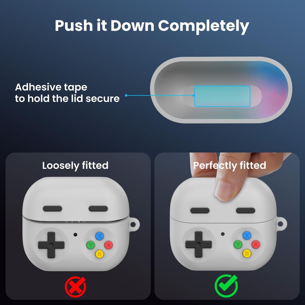 AhaStyle Fodral i silikon Spelkontroll för Samsung Galaxy Buds 3 / 3 Pro – Ljusgrå