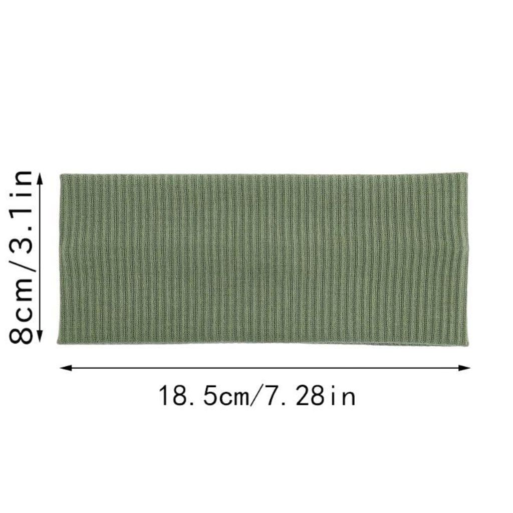 Ribbet pannebånd, 18,5 x 8 cm – svart