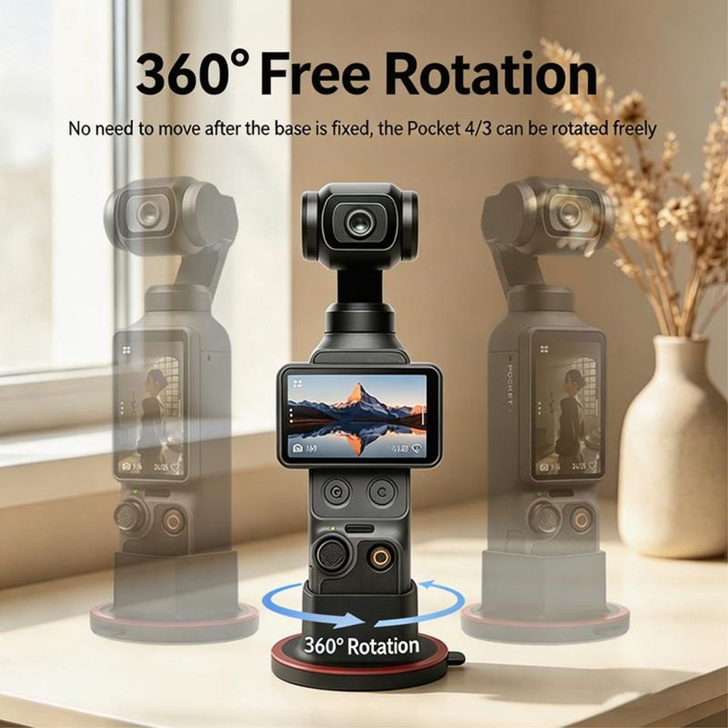 DJI Osmo Pocket 4/3 bordbeslag 360° roterbart – black7red