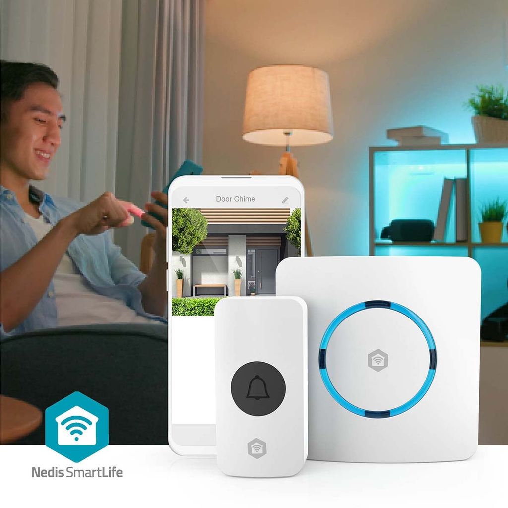 Nedis SmartLife trådlös dörrklocka WiFi – vit