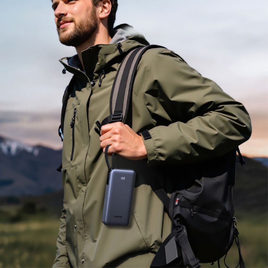 Ugreen PB536 powerbank 20000mAh 45W QC + PD med USB-C kabel – grå