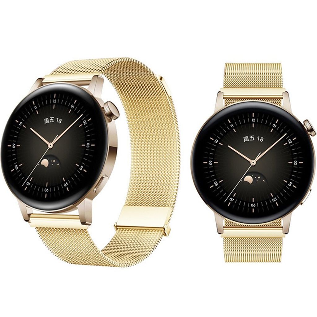  Huawei Watch GT/Samsung Galaxy Watch3 Milanese Klokkereim – Gull