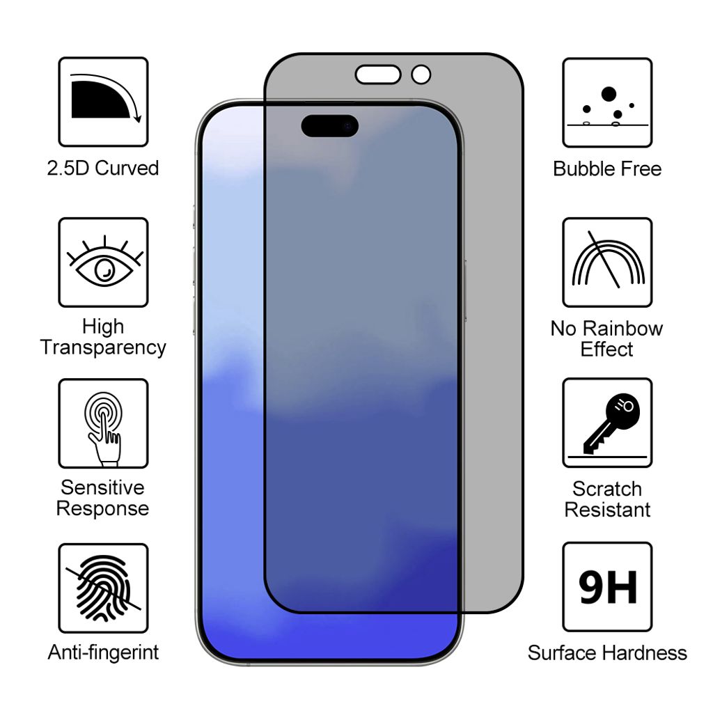 SiGN Privacy Näytönsuoja iPhone 18 Pro Max – EZ Apply pölyttömän sovittimen kanssa, 2-pakkaus