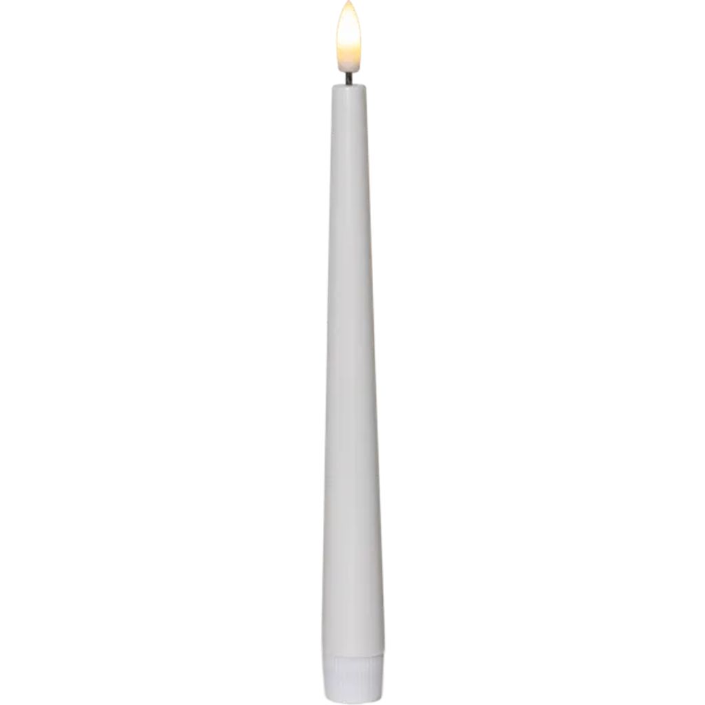 Star Trading LED-Antikkerze „Flamme Candy“, 2er-Pack, 26 cm – Weiß