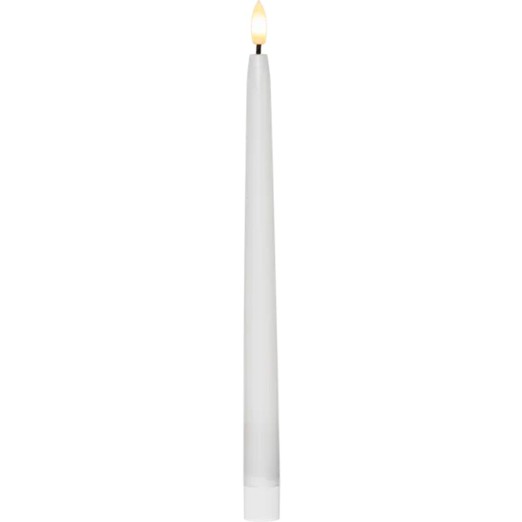Star Trading Flamme Charge LED-Antikkerze, 4er-Pack mit Ladeplatte – Weiß