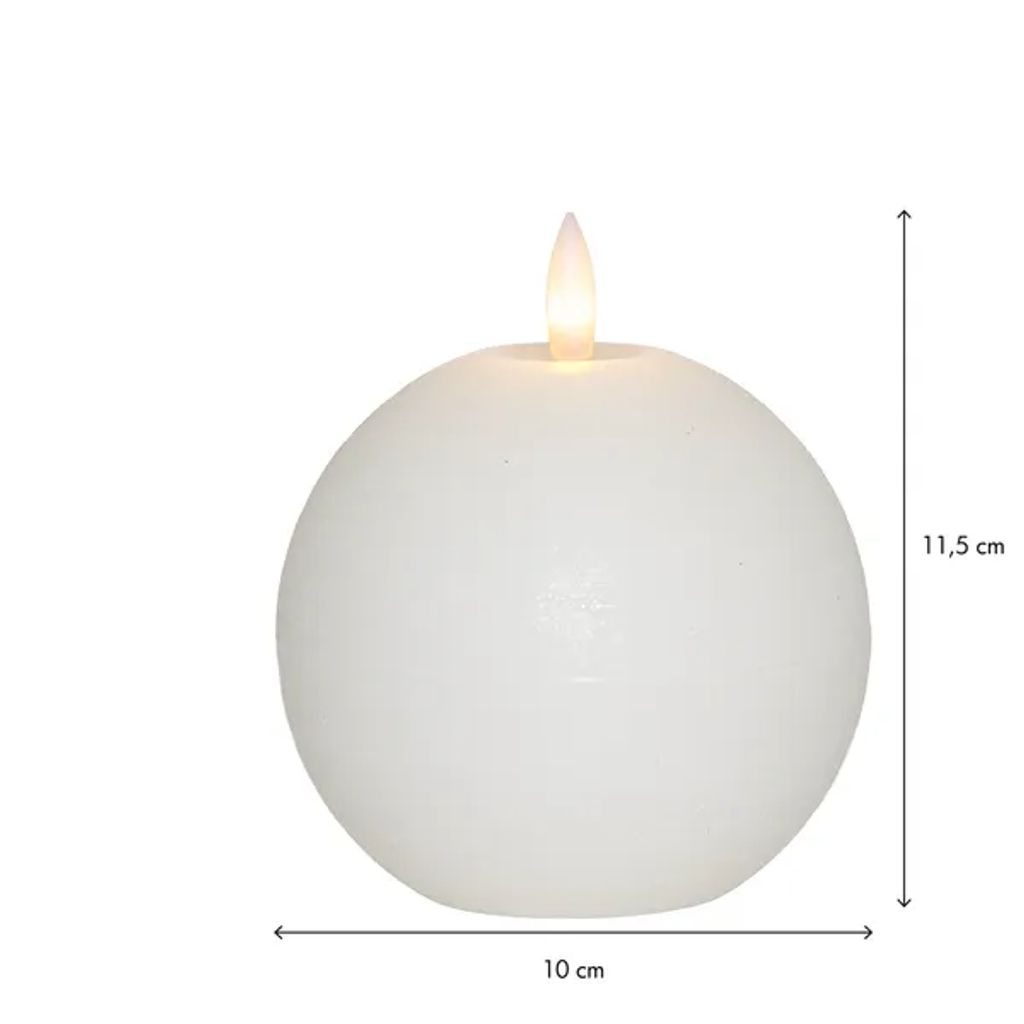 Star Trading LED-Blockkerze Flamme Rustic – Weiß