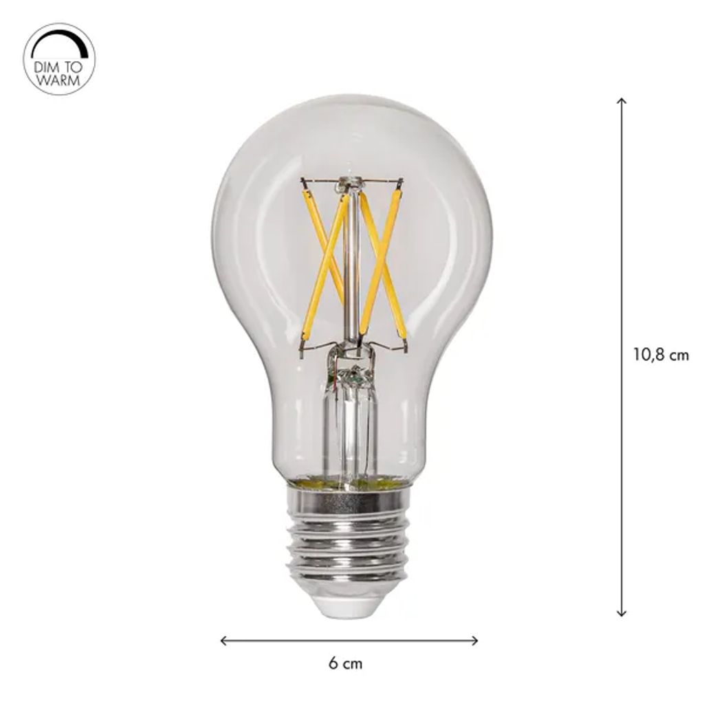 Star Trading LED-Lampe E27, dimmbar bis warm - Klarglas