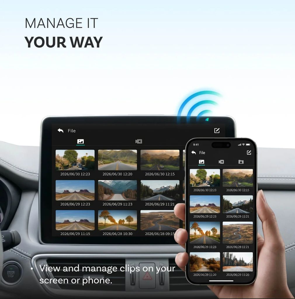 Ottocast OttoSafe Cam bilkamera med trådløs CarPlay-adapter