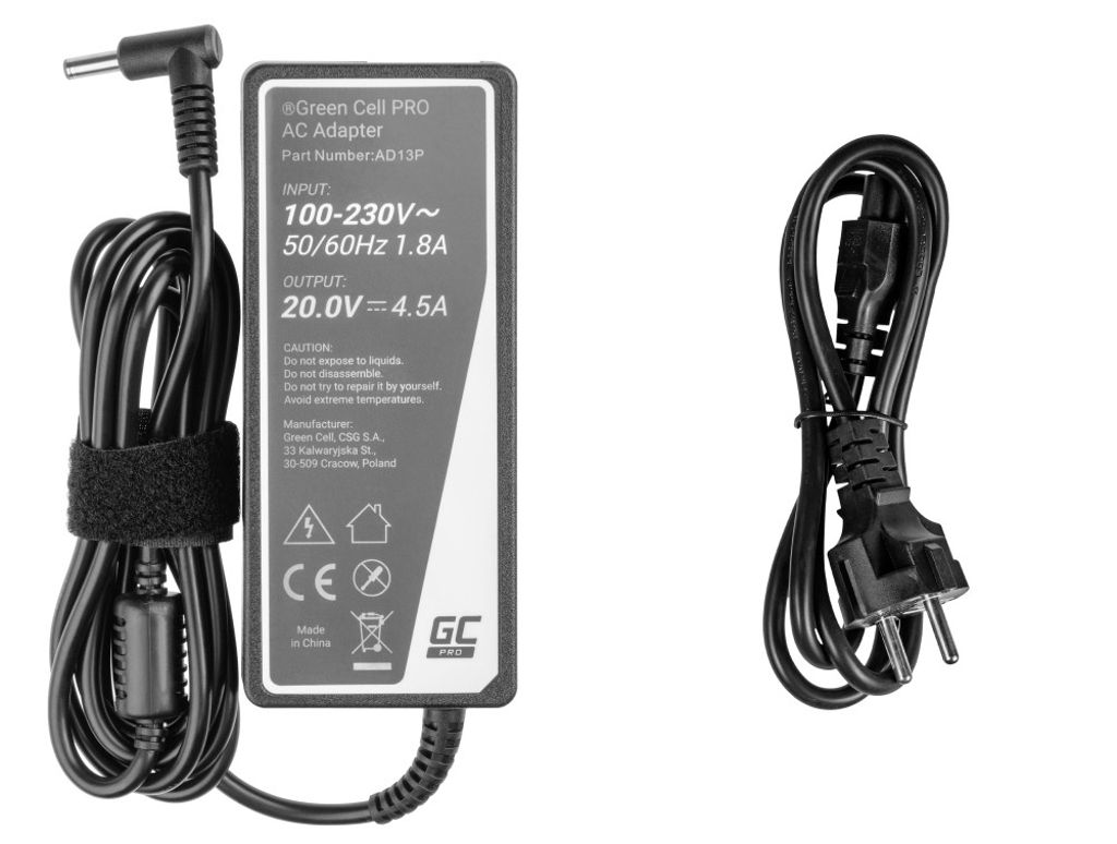 Green Cell Pro Laddare för Fujitsu-Siemens, 20V 4.5A 90W - Svart