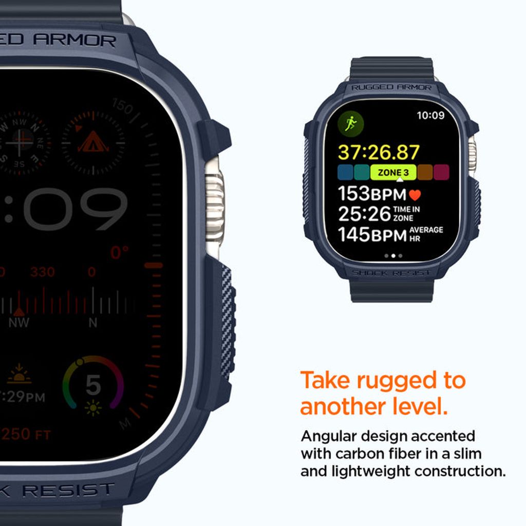 Spigen Apple Watch Ultra 4/3/2/1 49mm kuori Rugged Armor - Sininen