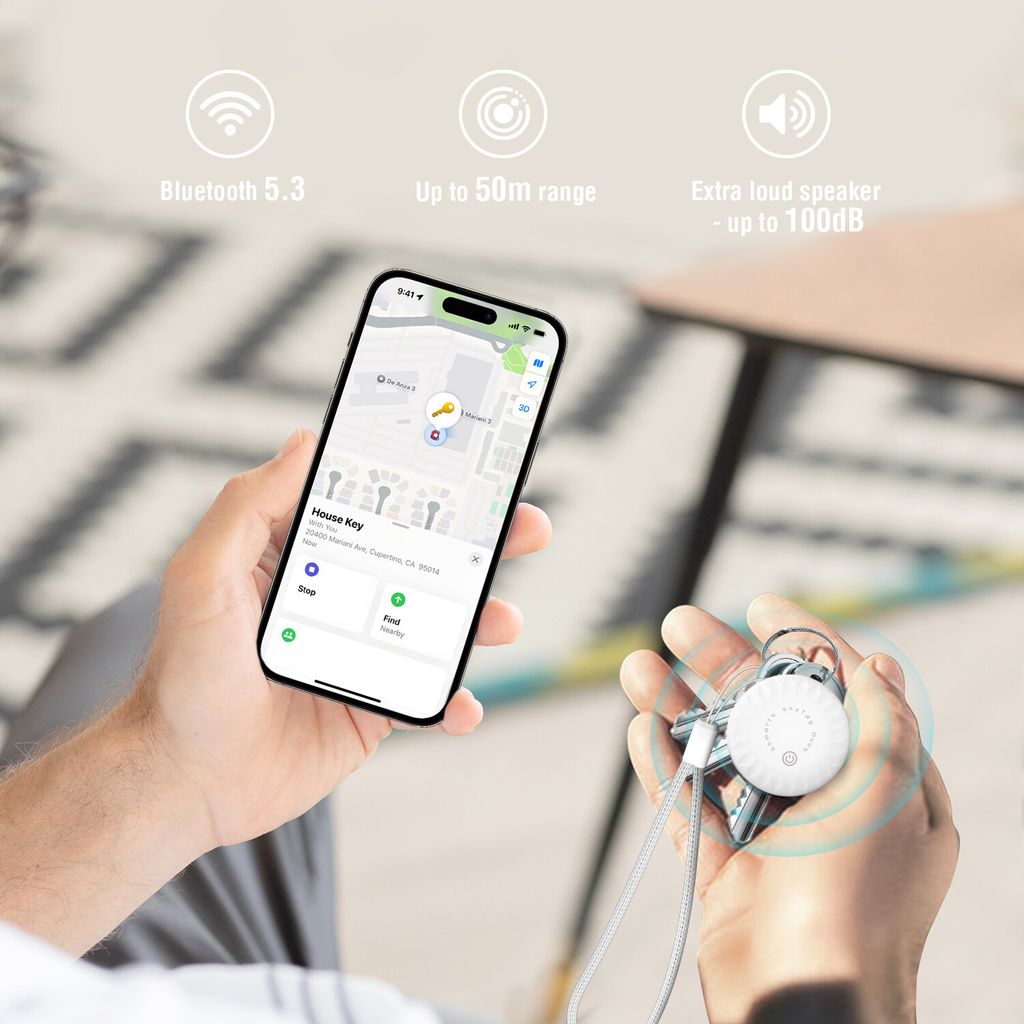 4Smarts SkyTag Duos Bluetooth Tracker, 2 stk – hvit