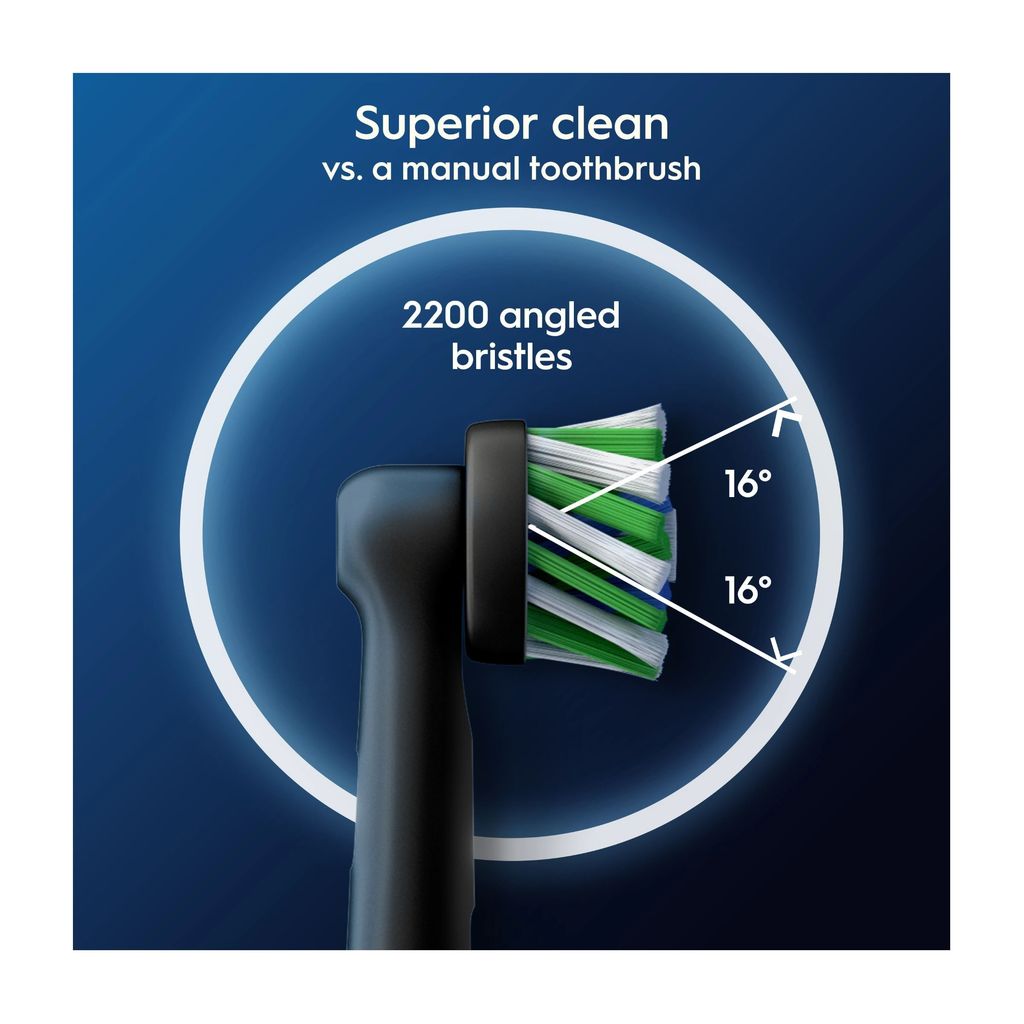 Oral-B Cross Action tandbørstehoveder, 6-pak – Sort