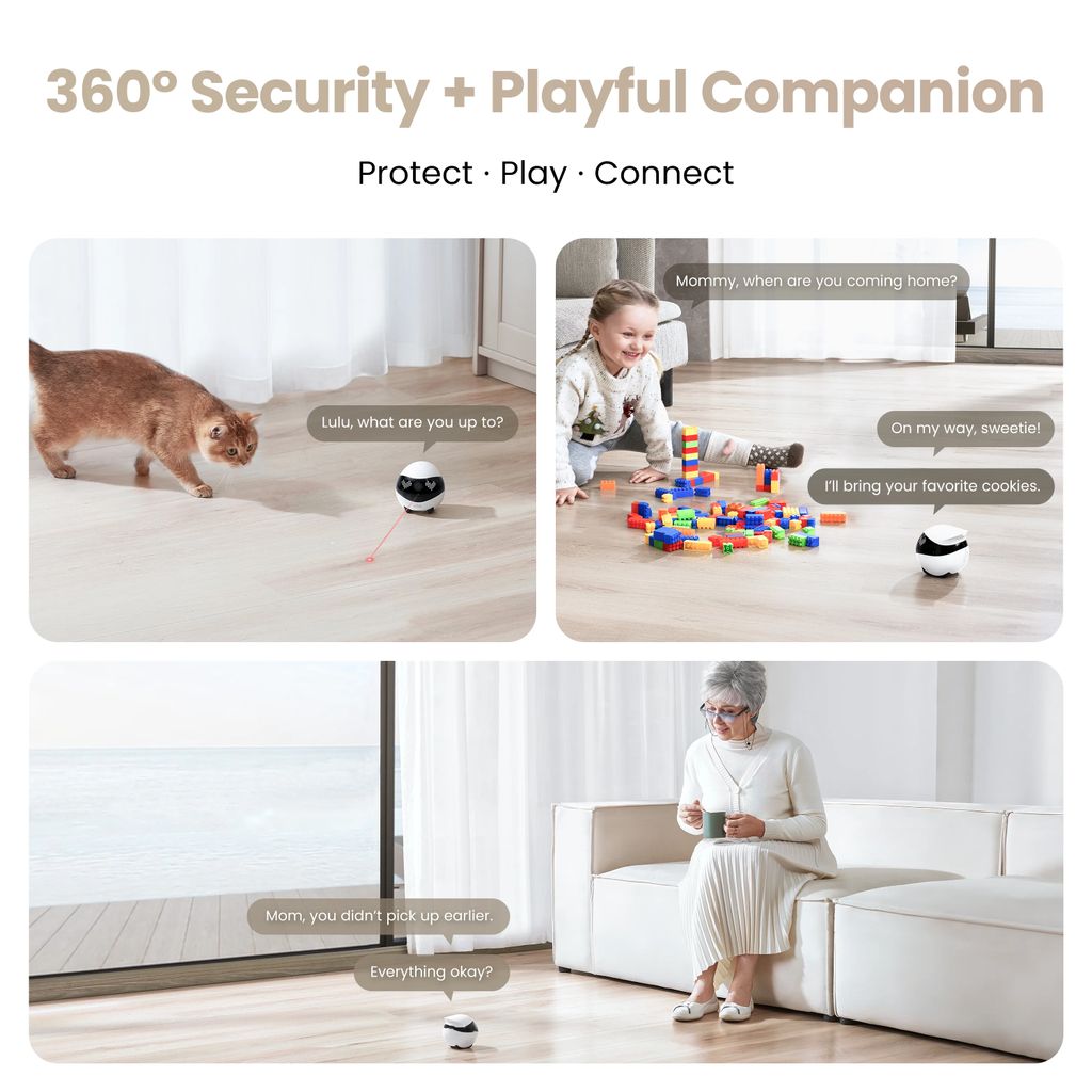 Enabot EBO Air 2 Companion Robot – 2K QHD-kamera – hvit