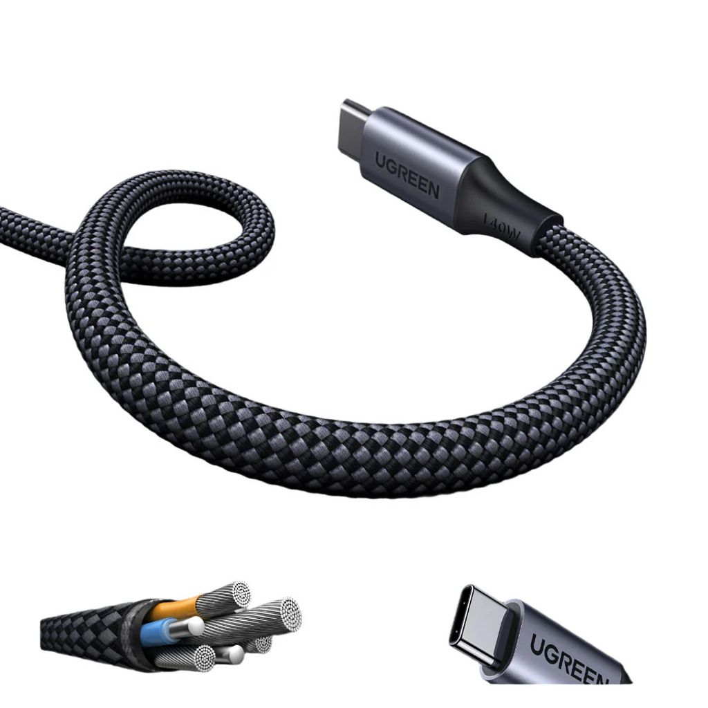 UGREEN 2-i-1 USB-C til USB-C-kabel 140 W, 2 m