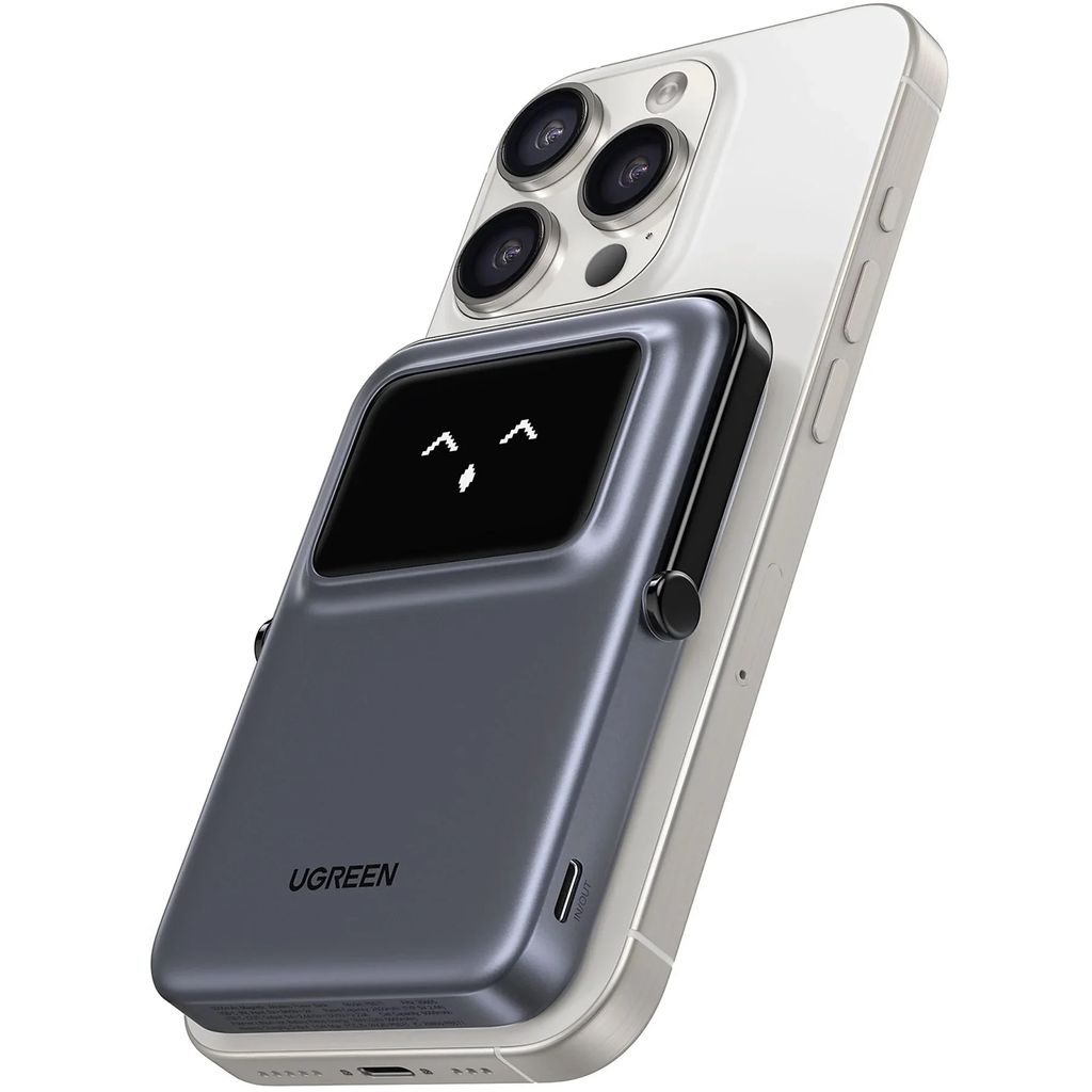 UGREEN PB571 Uno Magnetisk Powerbank 5000 mAh – 20W + Trådløs Opladning - Grå