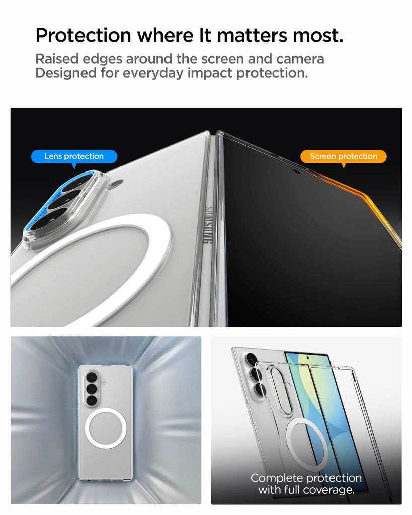 Spigen Airskin MagFit Deksel til Samsung Galaxy Z Fold8 Ultra - Gjennomsiktig/hvit