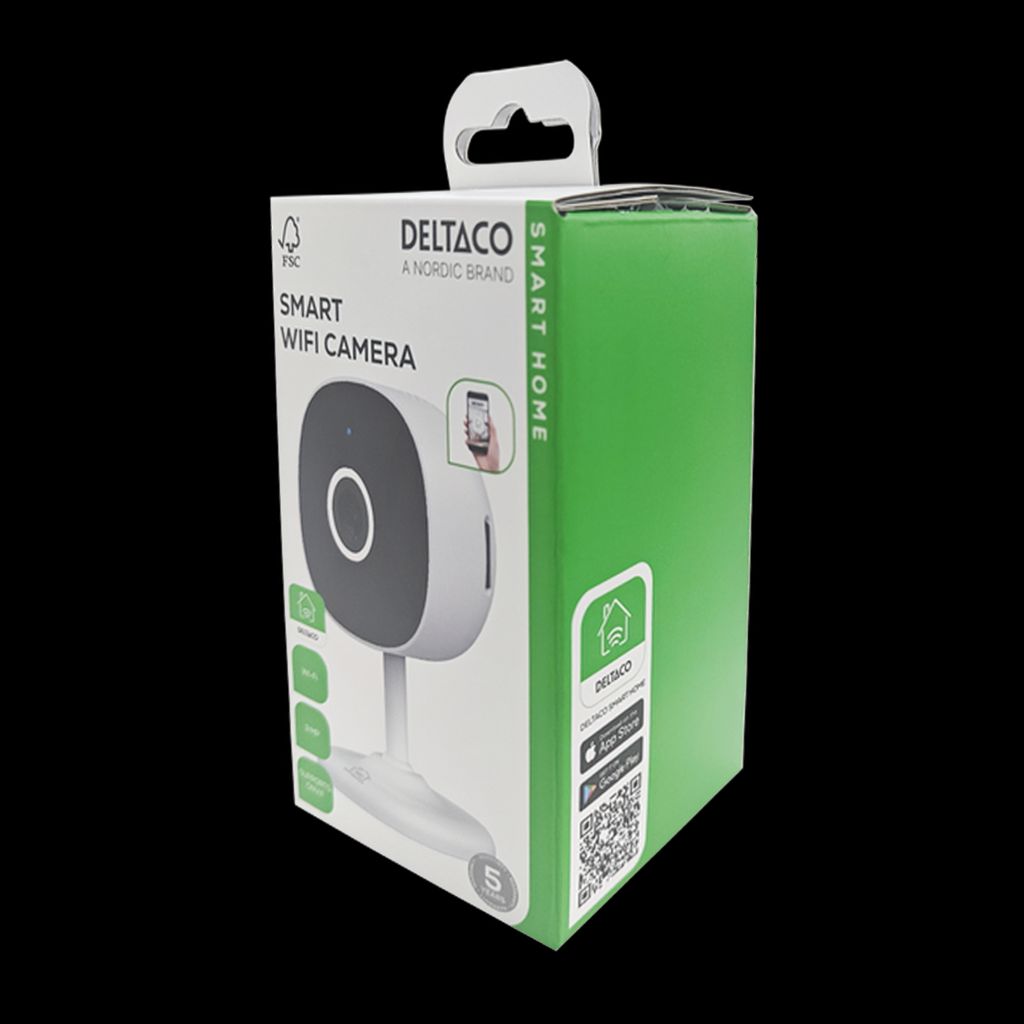 DELTACO SMART HOME WiFi-kamera 3 MP - innendørs, hvit