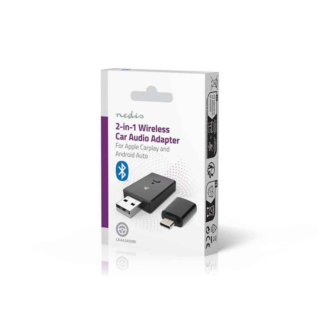 Nedis bilstereoadapter - trådløs Apple CarPlay / Android Auto, sort