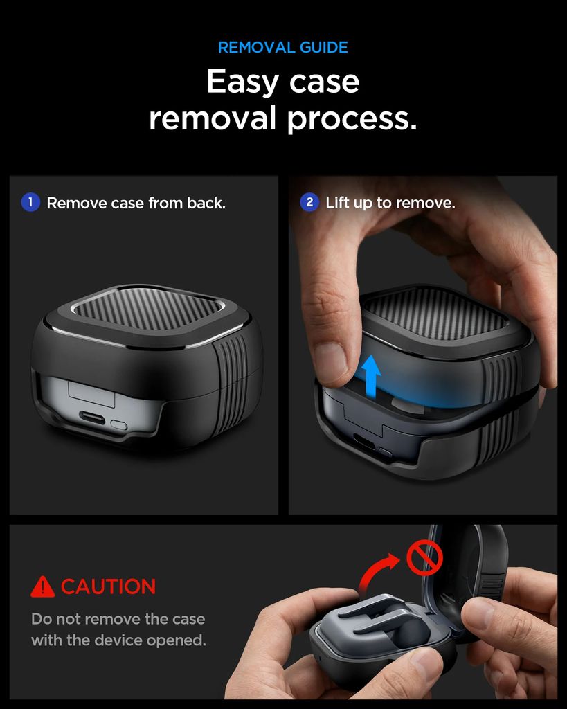 Spigen Rugged Armor Skal til Samsung Galaxy Buds4/4 Pro – Svart