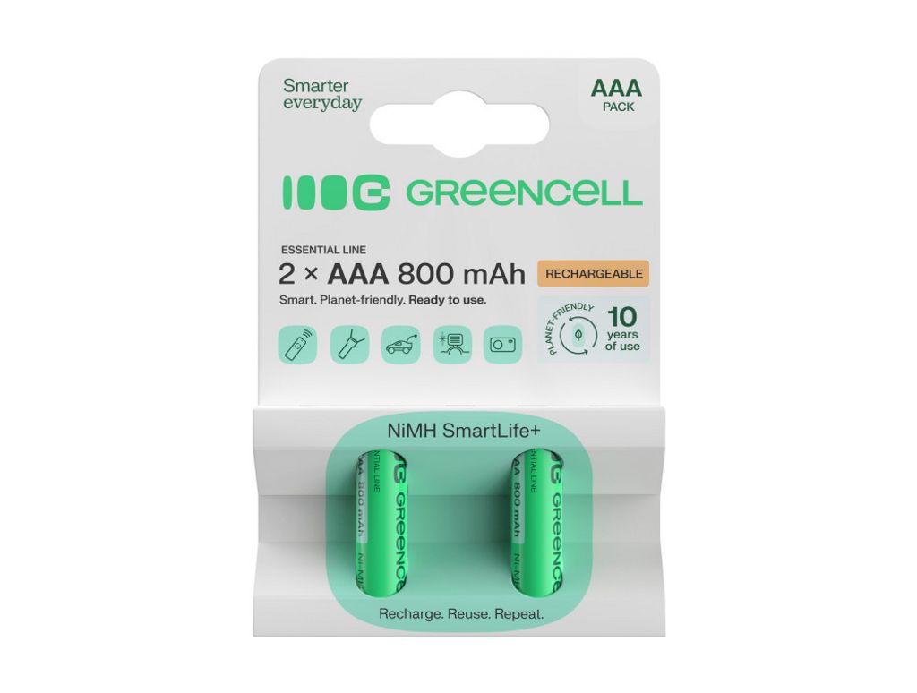 Green Cell Laddningsbara AAA Batterier 800mAh, 1.2V, 2-pack
