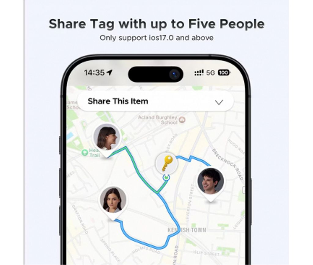 Ugreen SmartTag CM816 til iOS / Apple Find My – grå