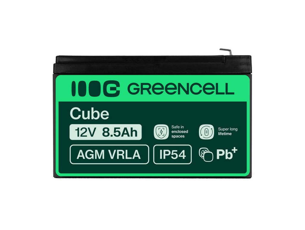 Green Cell AGM VRLA 12V 8,5Ah vedligeholdelsesfrit batteri