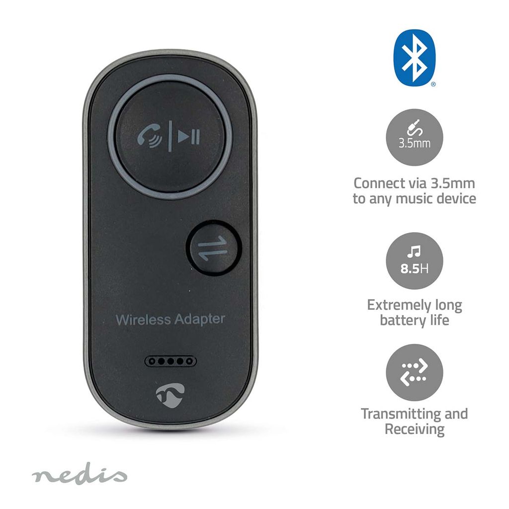 Nedis Bluetooth Transceiver USB-C/3.5mm AUX med Flygplansadapter