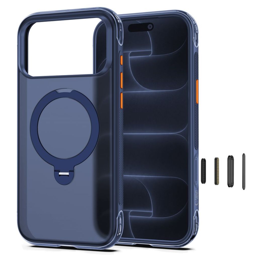 Tech-Protect MagAir Stand MagSafe CC -kuori till iPhone 18 Pro Max/17 Pro Max - Sininen