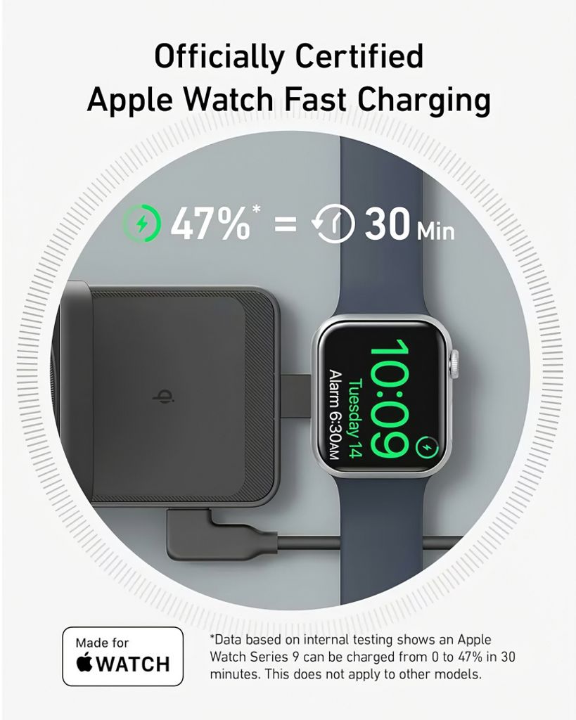 Anker MagGo 3-i-1 trådløs lader 15W – svart