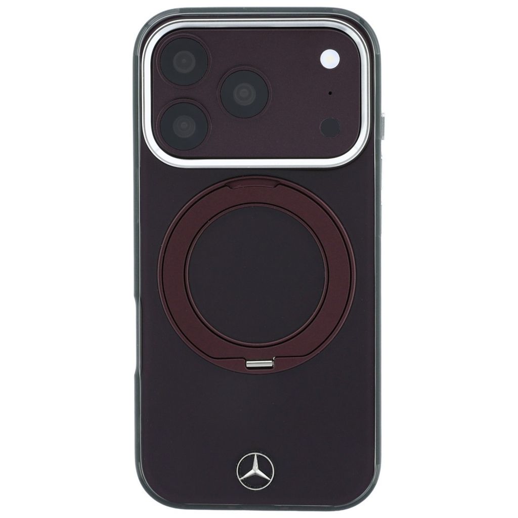 Mercedes Ring Stand Iconic Logo MagSafe -kuori till iPhone 18 Pro/17 Pro - Burgundi