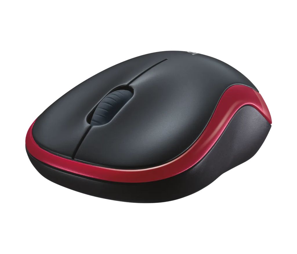 Logitech Trådlös Mus M185 – Svart/Röd