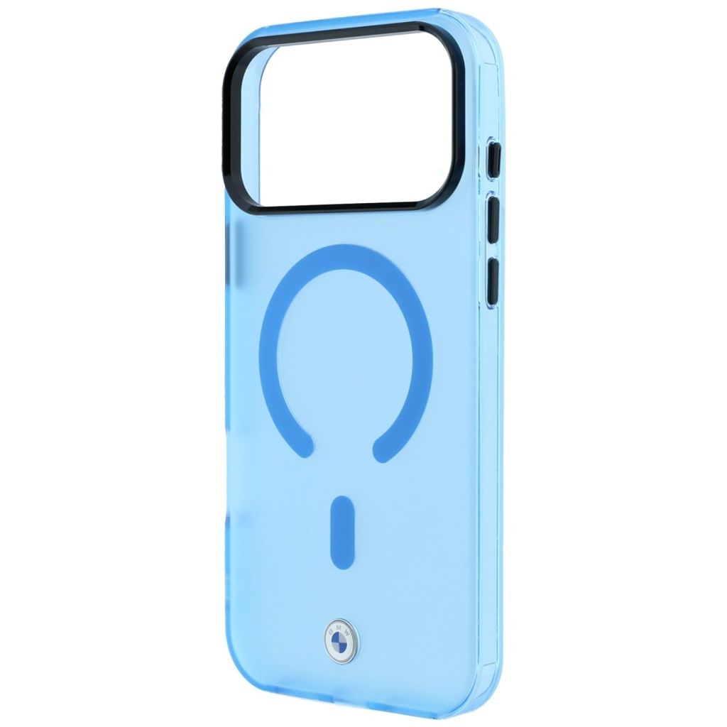 BMW Sign Frosted IML Metal Logo MagSafe -kuori till iPhone 18 Pro/17 Pro - Sininen