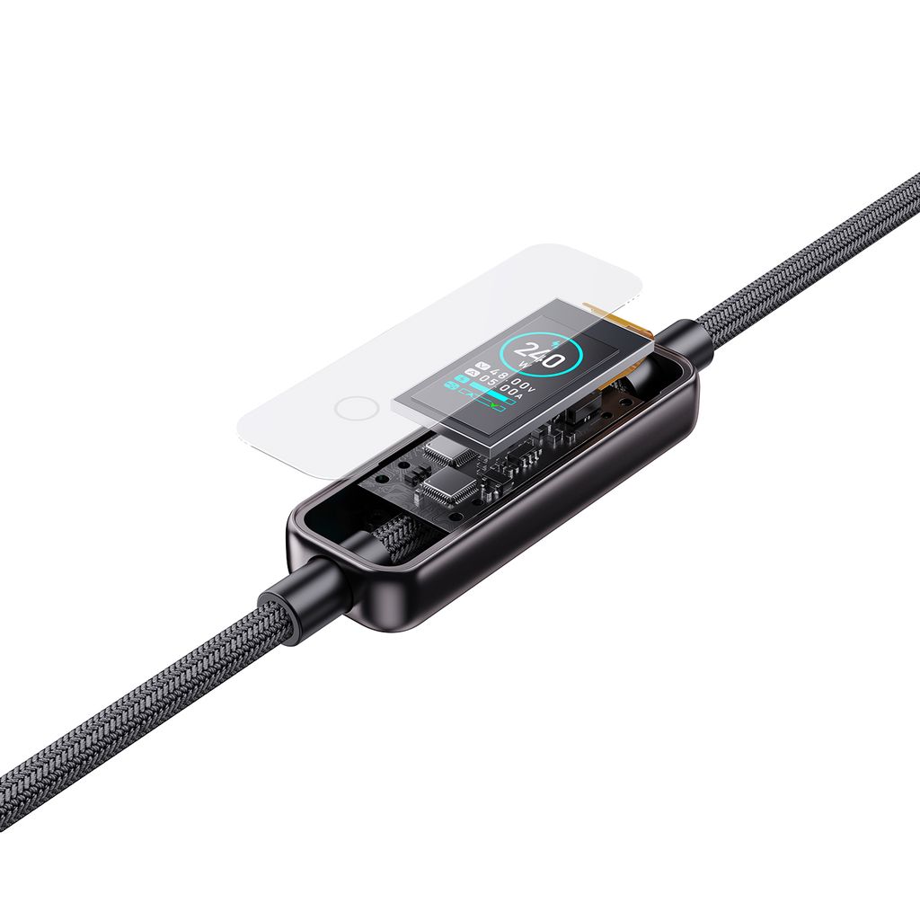 4Smarts ScreenCord USB-C ladekabel 240W, 1,2m - svart